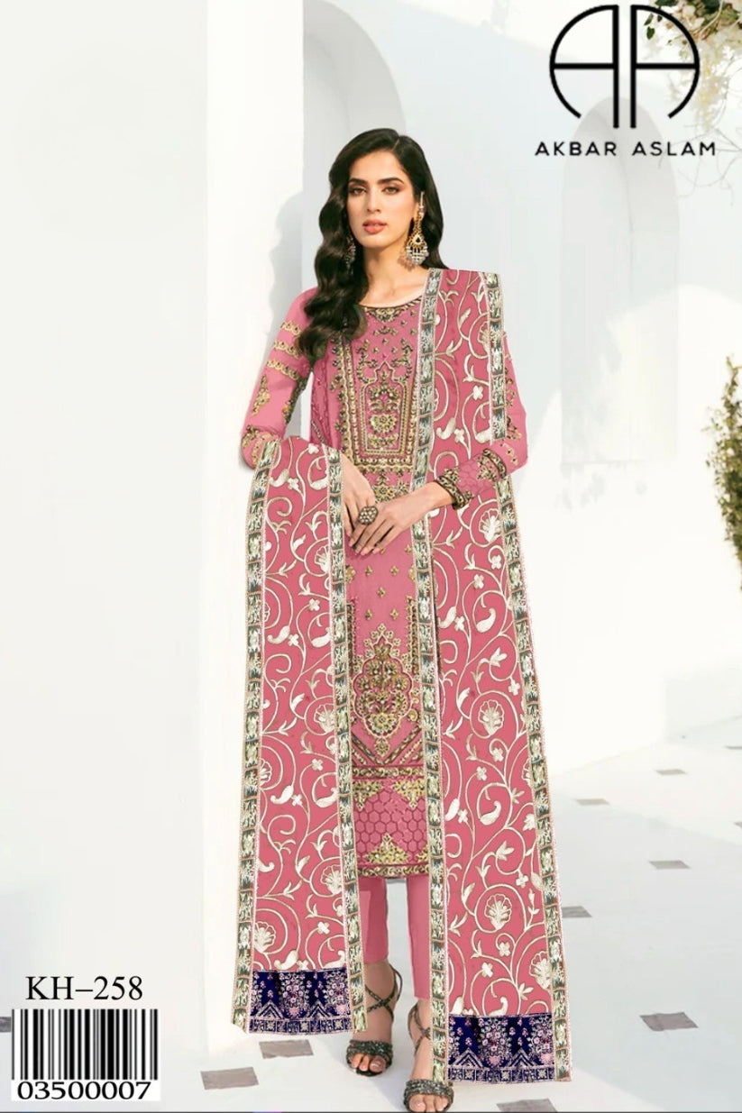 Golden Grace – KH-258 | Organza Shirt with Organza Dupatta & Velvet Pallu (Golden Tilla Work)