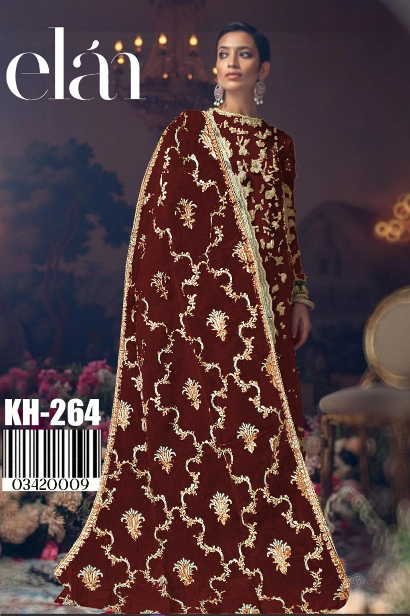 KH-264 | Organza 2-Piece Hand-Made Embroidered Dress