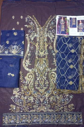 Blue Radiance – KA-818 | 2-Piece Embroidered Dress with Golden Work